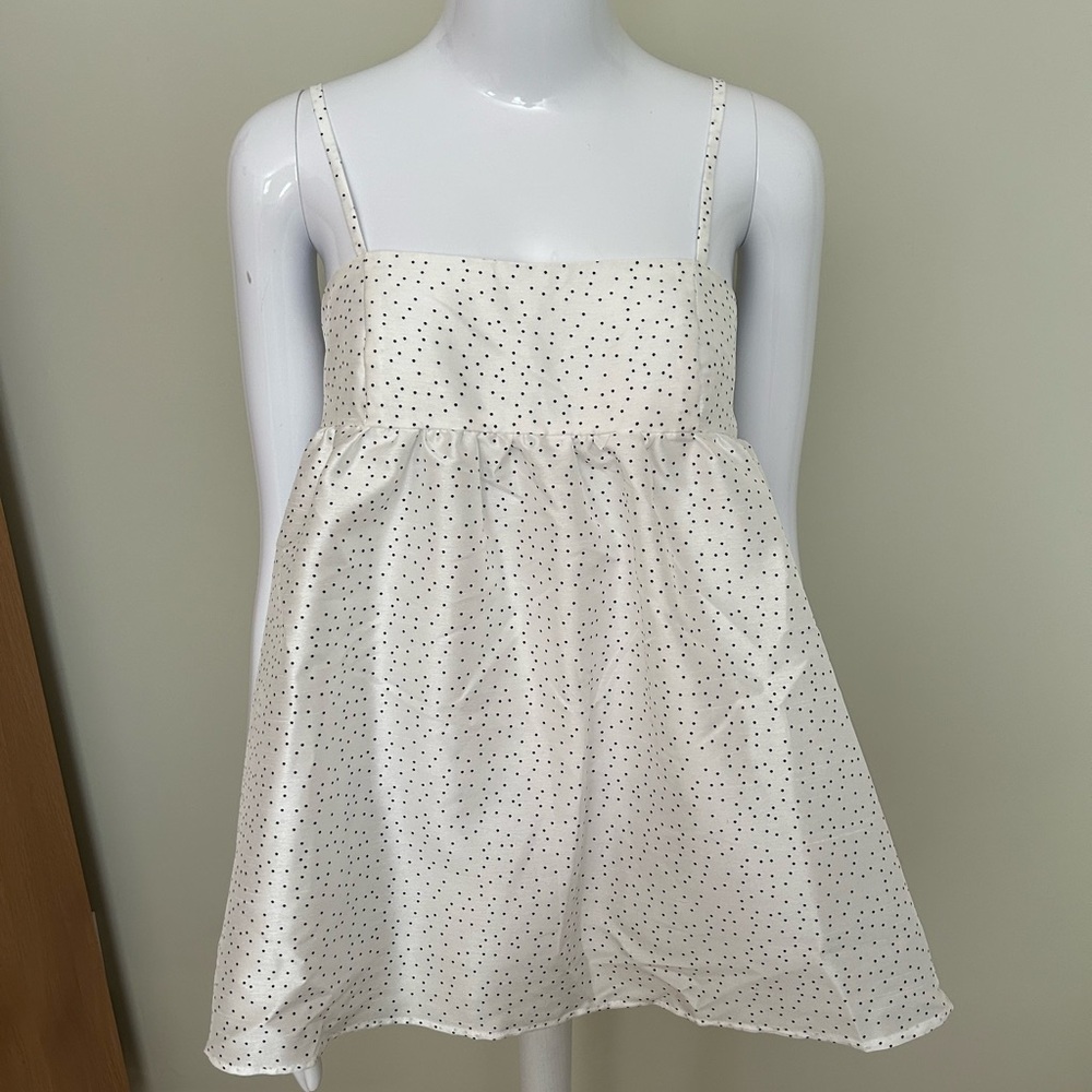 Hutch White top with Black Dots
